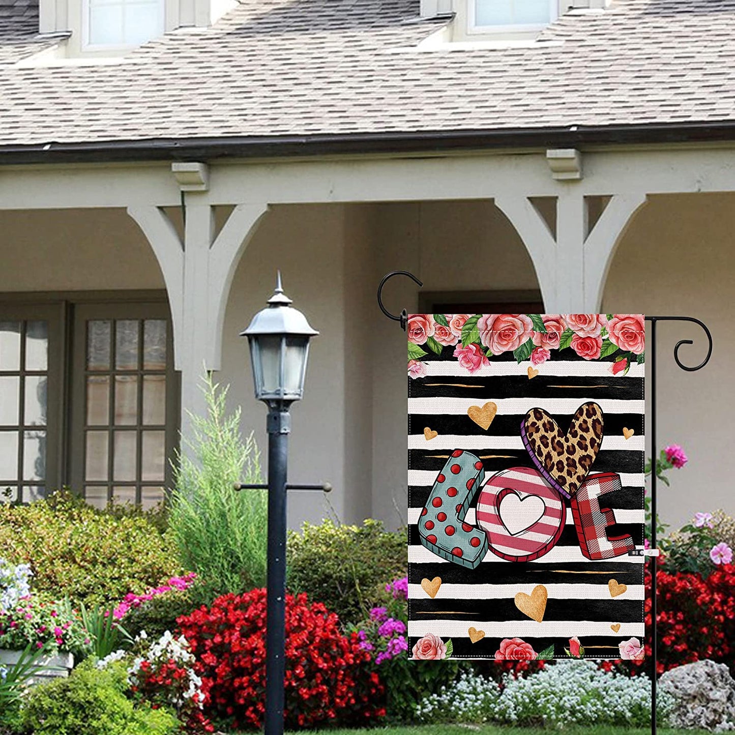 Valentines Day Garden Flag, Valentines Garden Flag Burlap, Valentines Day Garden Flags 12X18 Double Sided, Valentines Day Flag Decorative, Love Garden Flag Valentines Day Yard Flag Outside