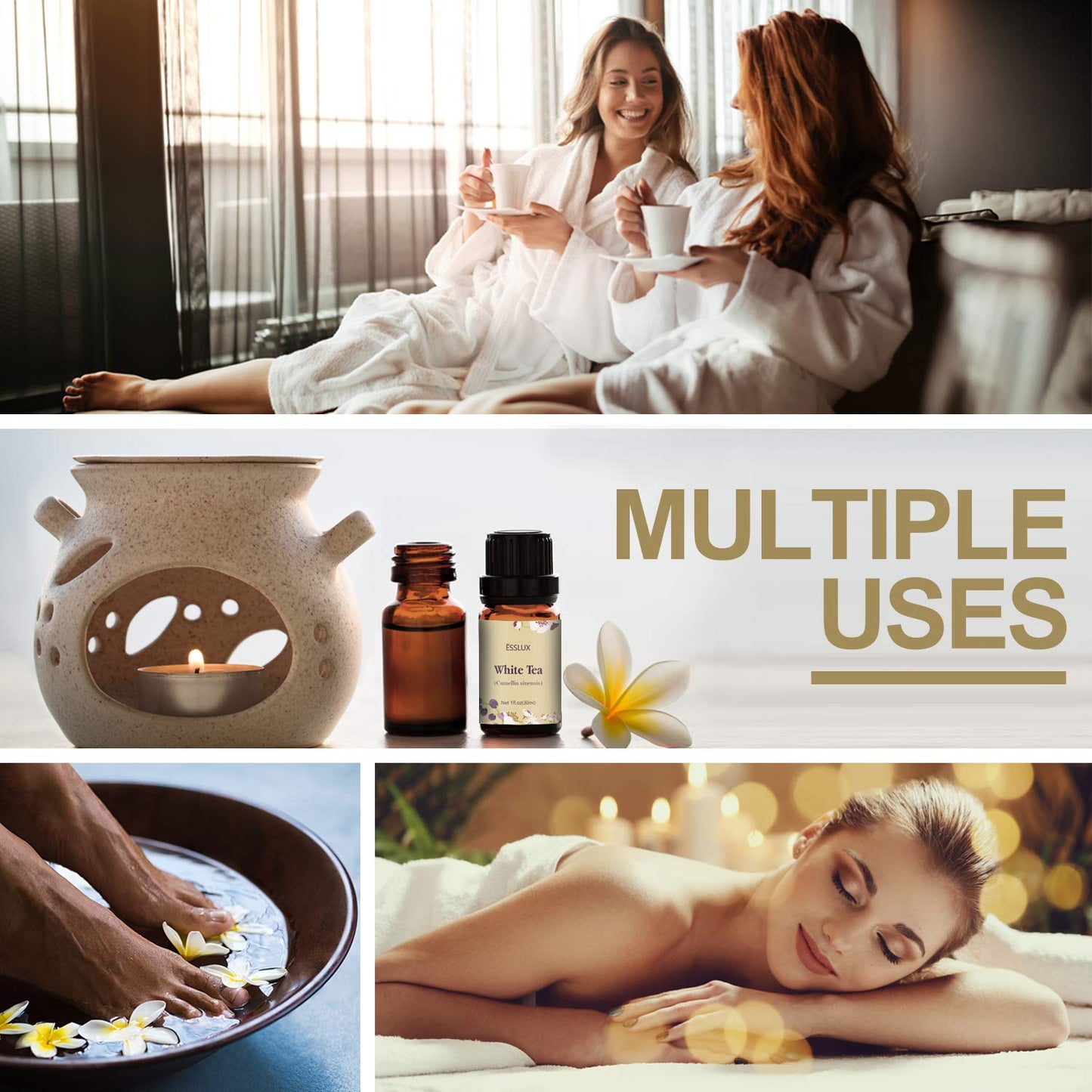 White Tea Essential Oil, Aromatherapy Essential Oils for Diffuser, Massage, Soap, Candle Making, Home Fragrance, 30 Ml