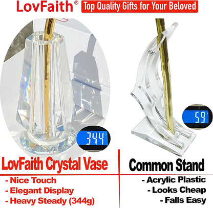 Valentine Gift Real Rose Dipped 24K Gold with Crystal Stand, Best Anniversary Rose Gift for Her Wife Mother Birthday Christmas (C21. Teal Blue -Thick Gold Blooming)