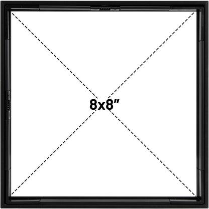 , Floating Picture Frame 8X8 - Black Aluminum Metal Photo Frame - Real Glass of Front - for Wall Mount Displays