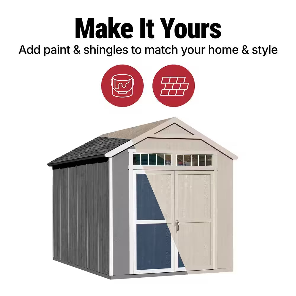 Majestic Do-It-Yourself 8 Ft. X 12 Ft. Wood Garden Shed Storage with Transom Windows and Wrap around Loft (96 Sq. Ft.)