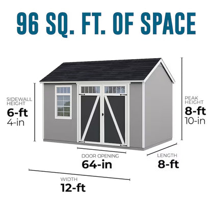 Coronado 12-Ft X 8-Ft Gable Style Wood Outdoor Storage Shed 1 Windows 1 Doors