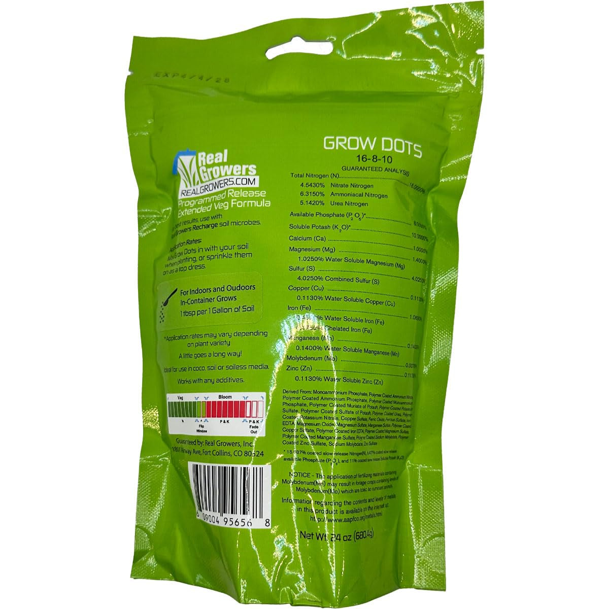 Grow Dots Extended Veg Plant Food 24 Oz Programmed-Rel