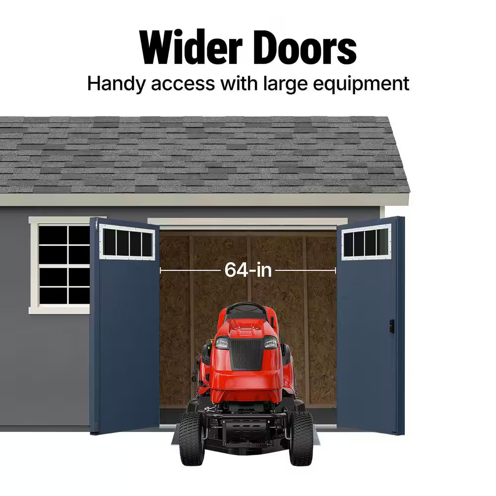 Do-It Yourself Beachwood 10 Ft. W X 12 Ft. D Wood Garden Shed Storage with Floor, Windows, and Double Door (120 Sq. Ft.)