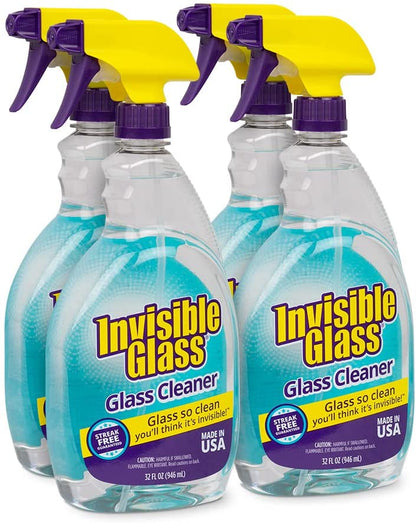 92194-4PK Premium Glass and Window Cleaner for Auto and Home Cleans Glass, Windows, Mirrors, and More, Streak-Free, Ammonia-Free, Tint-Safe, 32 Fl Oz (Pack of 4)