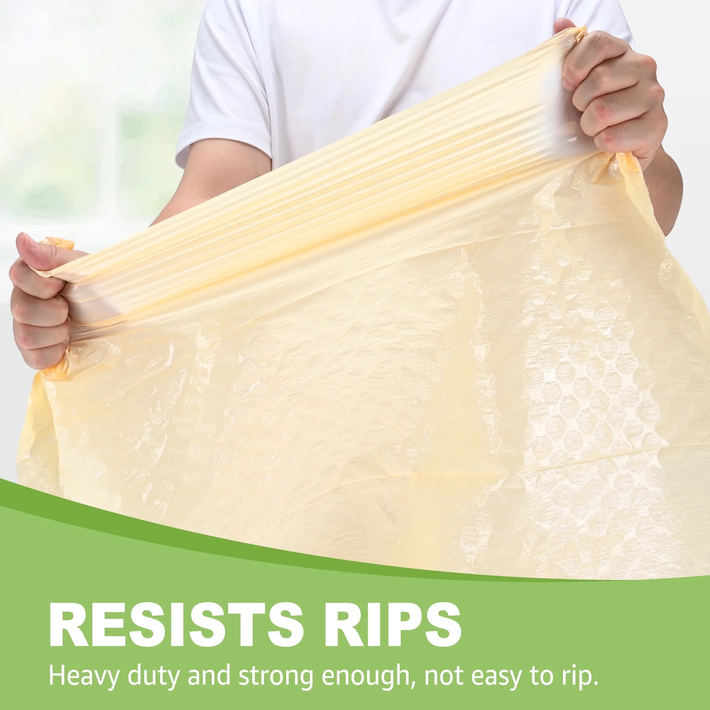 Ultra Strong 13 Gallon Trash Bags, Lemon Scent (100 Count), Tall Kitchen Drawstring Garbage Bags 10-13 Gallon, Light Yellow