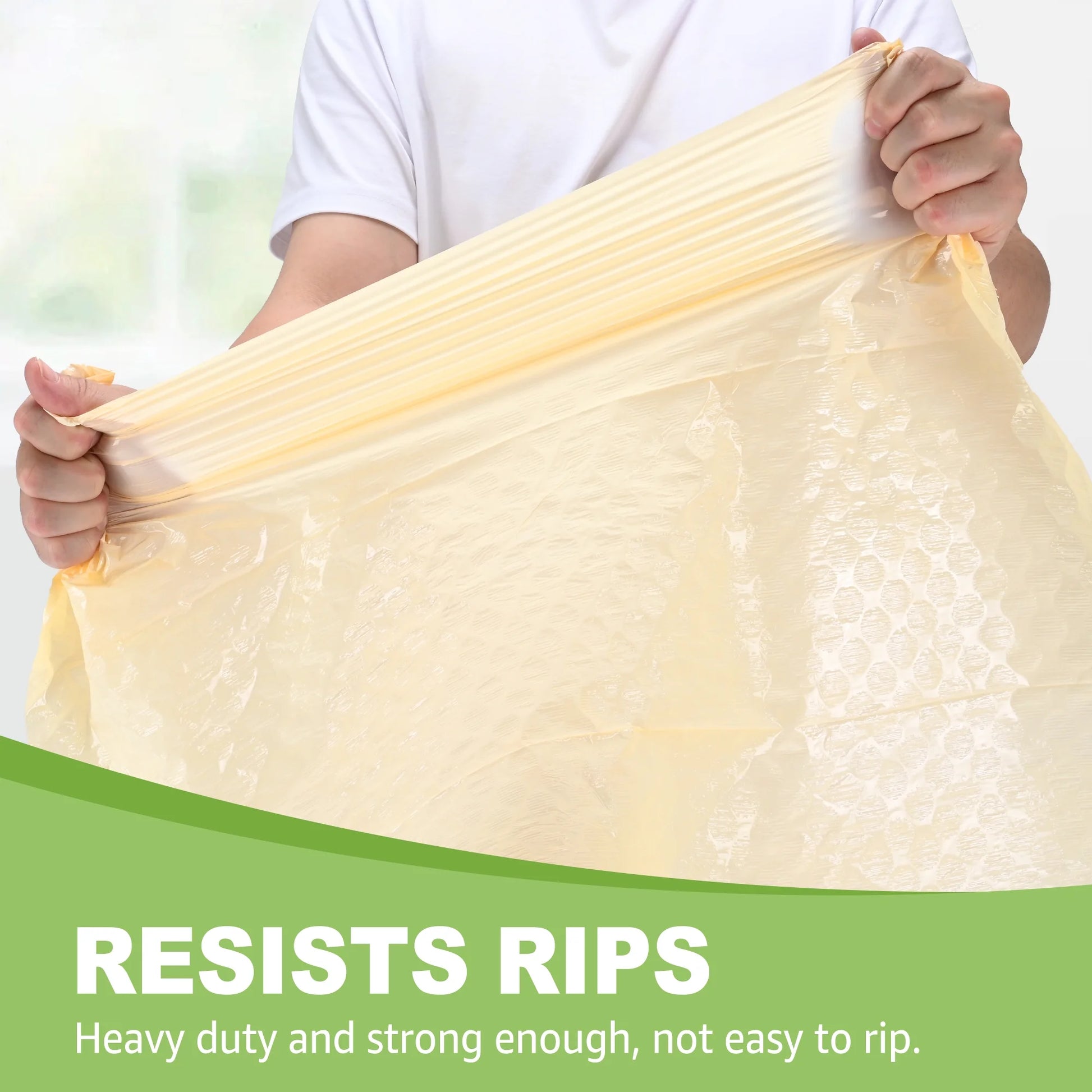 Ultra Strong 13 Gallon Trash Bags, Lemon Scent (100 Count), Tall Kitchen Drawstring Garbage Bags 10-13 Gallon, Light Yellow