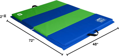 - 4 Ft X 6 Ft X 2 - Personal Fitness & Exercise Mat for Home Workout - Lightweight and Folds for Carrying – All Purpose Gym Mat – Thick Mat for Yoga, Pilates, Stretches, Floor Exercises