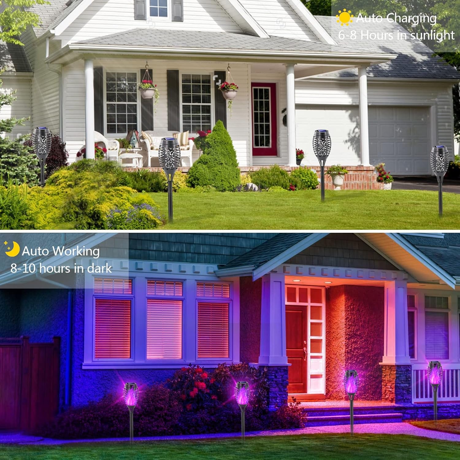 Solar Lights Outdoor, 4 Pack Premium 99 Leds Purple Halloween Decorations Solar Lights - IP65 Waterproof Garden Outdoor Decor for Halloween Yard Patio Porch