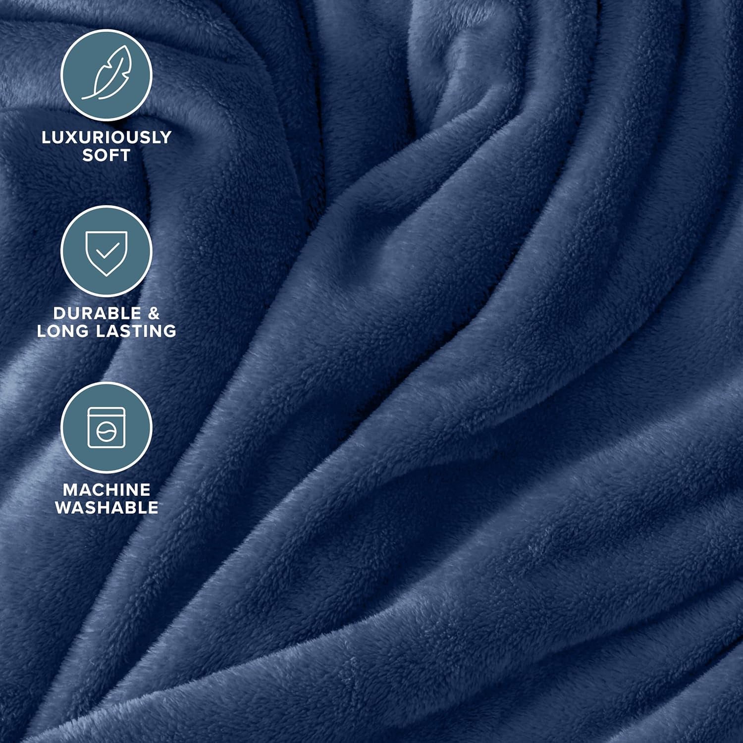 Fleece Blanket - King Size - Ultra-Soft Lightweight for Bed, Sofa, and Couch - Luxury Microplush - Cozy Warm Blanket (King, Dark Blue)