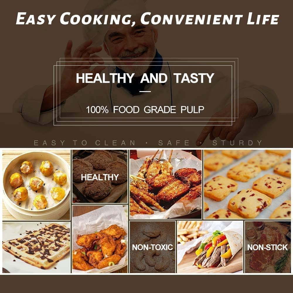 7 Inch Air Fryer Liners, 100Pcs Perforated Parchment Paper Compatible with Philips, Cozyna, Secura, Nuwave Brio, Chefman, Gowise USA, COSORI and More 3.4~3.7Qt Air Fryers