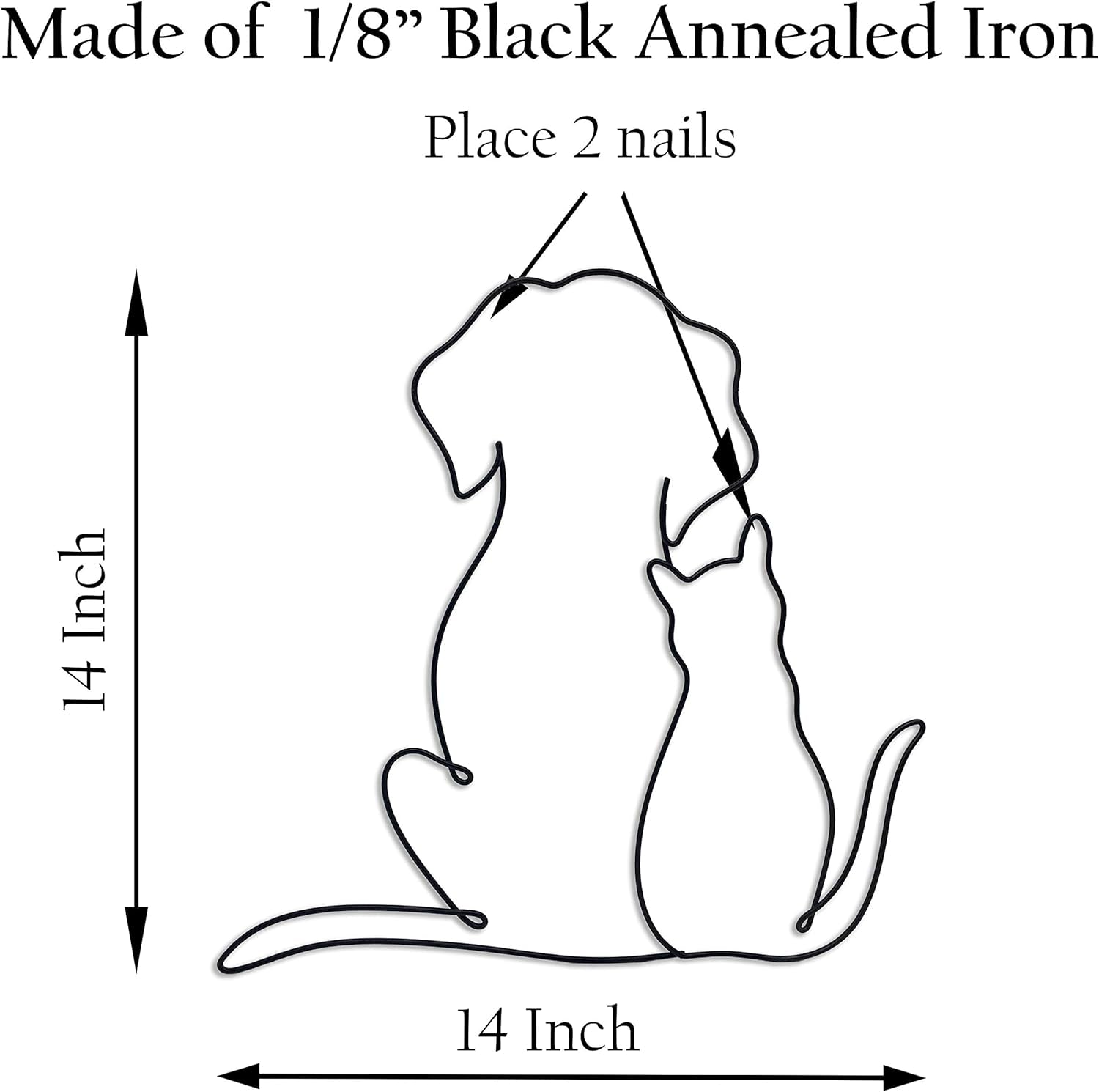 Metal Dog Wall Decor | Dog & Living Room Wall Art | Minimalist Room Decor (Sleeping Labrador) (Love)