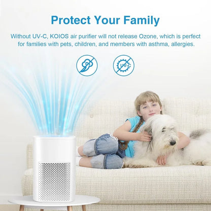 Air Purifiers for Allergies and Asthma,Ailkin  Air Cleaner for Home,Bedroom,Dust,Pets,Indoor,Office,Small Room,Mini Portable Desktop Air Purifier for Smoke Odor