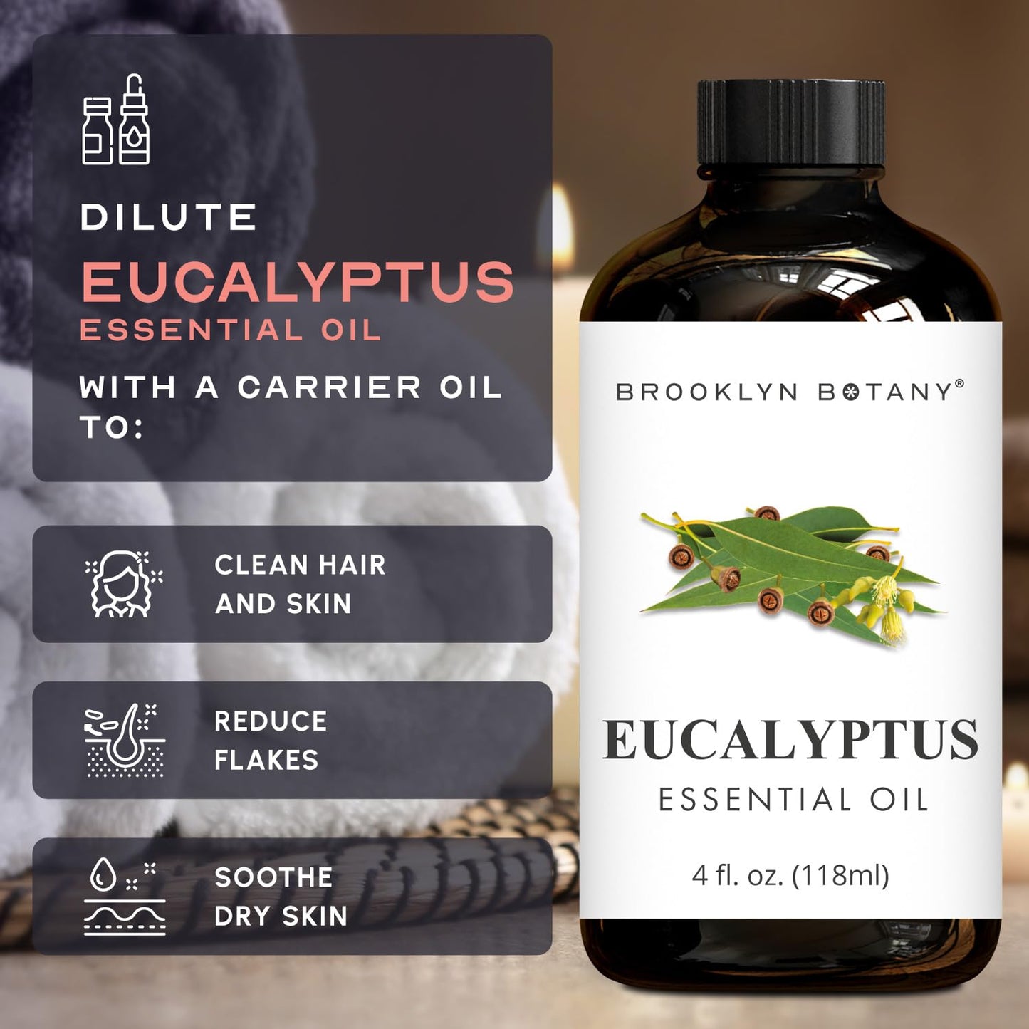 Eucalyptus Essential Oil - Huge 3.99 Fl Oz - 100% Pure and Natural - Premium Grade with Dropper - for Aromatherapy and Diffuser
