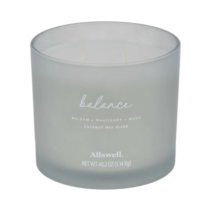 Balance (Balsam + Mahogany + Musk) Scented 4-Wick Spa Jar Candle 40.2Oz.