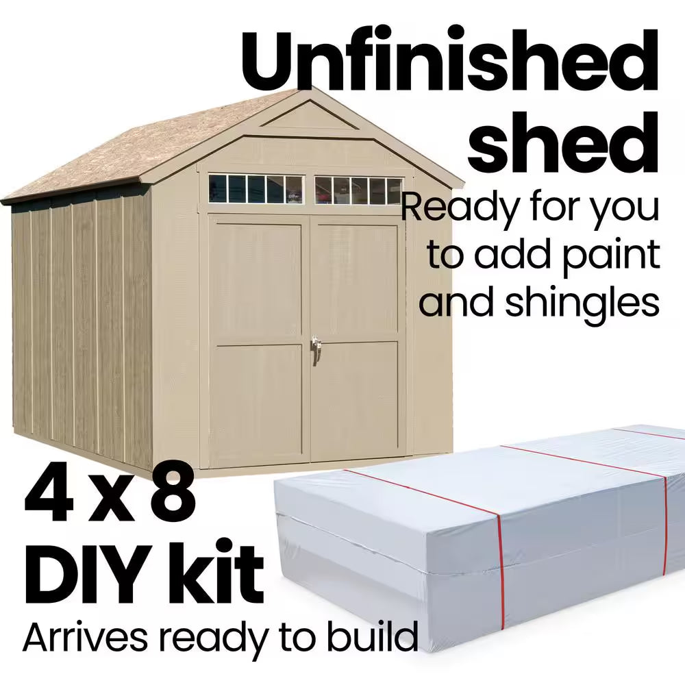 Majestic Do-It-Yourself 8 Ft. X 12 Ft. Wood Garden Shed Storage with Transom Windows and Wrap around Loft (96 Sq. Ft.)
