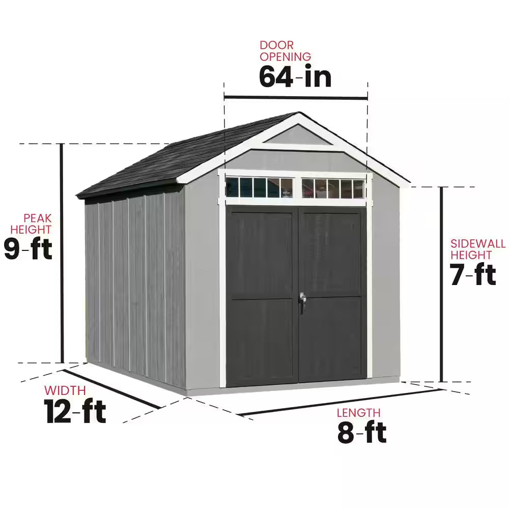 Majestic Do-It-Yourself 8 Ft. X 12 Ft. Wood Garden Shed Storage with Transom Windows and Wrap around Loft (96 Sq. Ft.)
