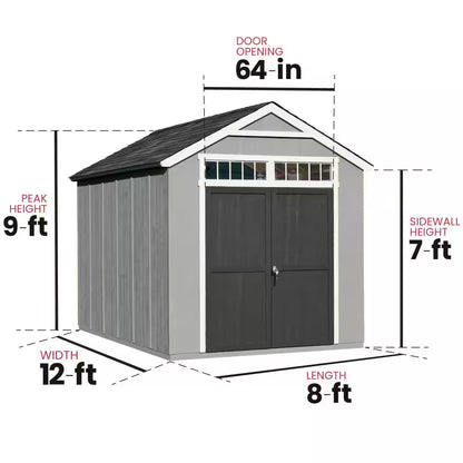 Majestic Do-It-Yourself 8 Ft. X 12 Ft. Wood Garden Shed Storage with Transom Windows and Wrap around Loft (96 Sq. Ft.)