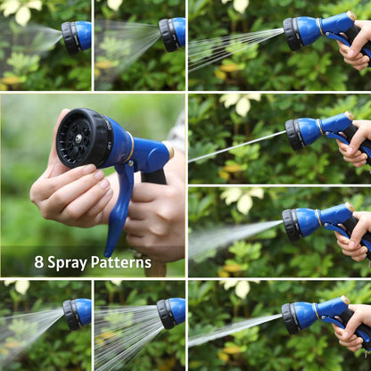 Garden Hose Sprayer Nozzle 100% Heavy Duty Metal, Water Hose Nozzle with 8 Different Spray Patterns, High Pressure Hose Spray Nozzle for Watering Plant & Lawn, Washing Car & Pet Blue