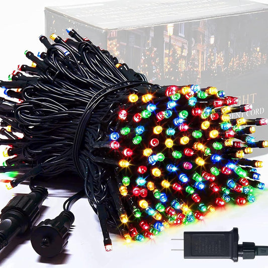 8 Modes Christmas Tree Lights Multicolor, 250 LED Christmas Lights Indoor, 91.5Ft Green Wire Waterproof Christmas Light Outdoor for Tree Party Garden Patio Christmas Decoration