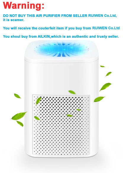 Air Purifiers for Allergies and Asthma,Ailkin  Air Cleaner for Home,Bedroom,Dust,Pets,Indoor,Office,Small Room,Mini Portable Desktop Air Purifier for Smoke Odor