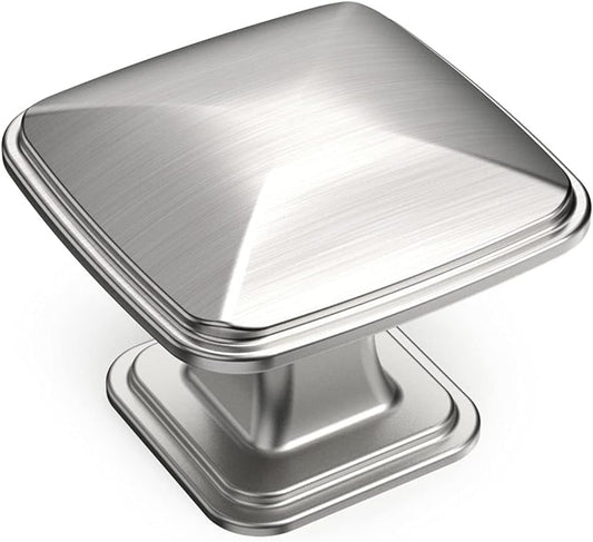 10 Pack 1-1/4Inch Shiny Brushed Satin Nickel Cupboard Drawer Knobs Kitchen Cabinet Knobs Single Hole Cabinet Handles K0003BSN