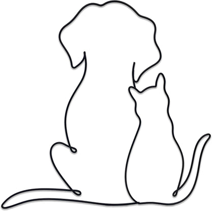 Metal Dog Wall Decor | Dog & Living Room Wall Art | Minimalist Room Decor (Sleeping Labrador) (Love)