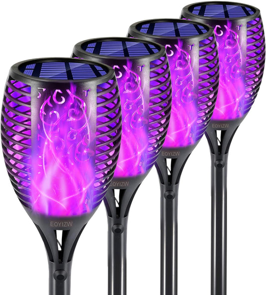Solar Lights Outdoor, 4 Pack Premium 99 Leds Purple Halloween Decorations Solar Lights - IP65 Waterproof Garden Outdoor Decor for Halloween Yard Patio Porch