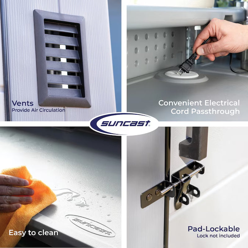 8-Ft X 7-Ft Outdoor Entertainment Cabana Bar Gray Lean-To Resin Storage Shed