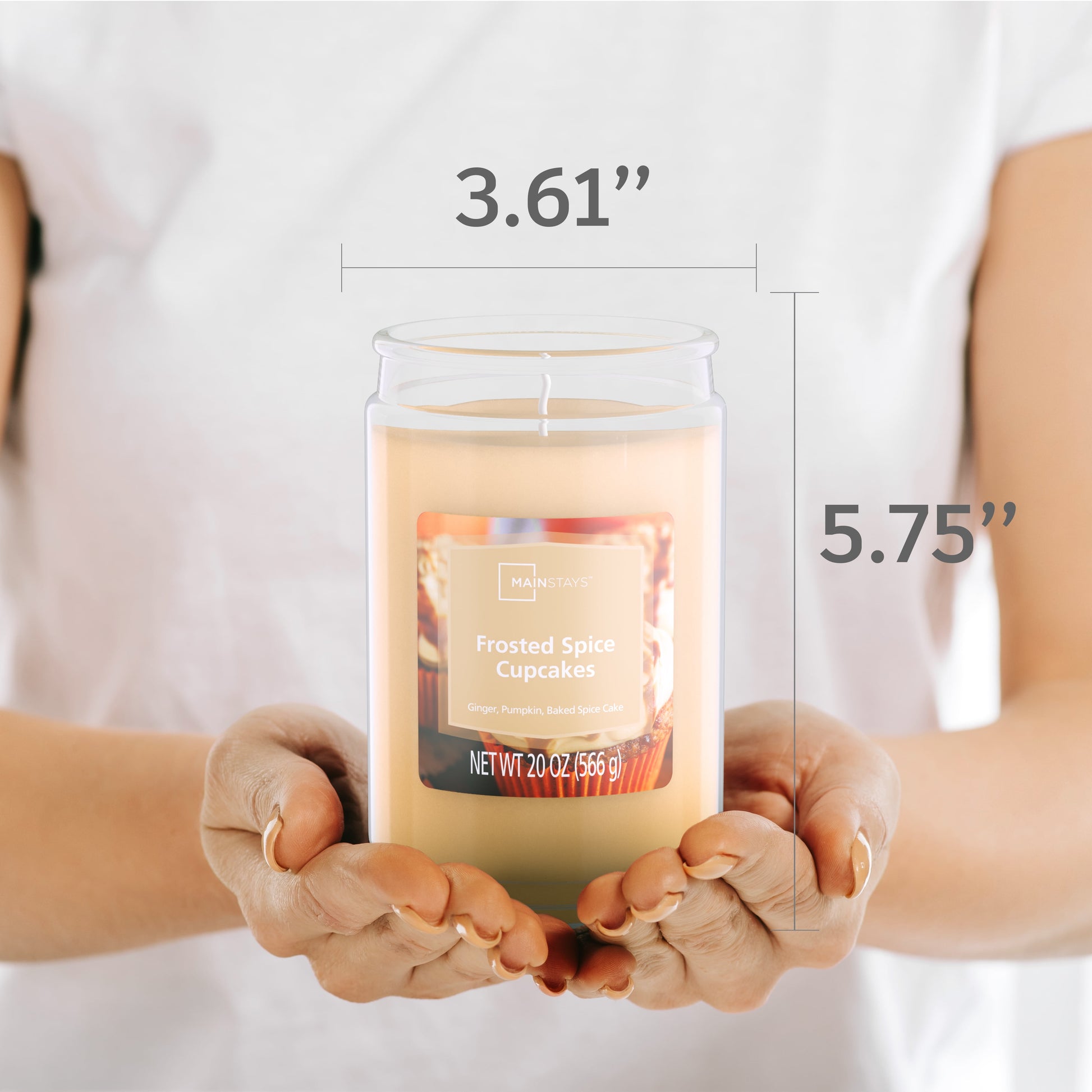 Single-Wick Scented Glass Jar Candle, Frosted Spice Cupcakes, 20Oz.