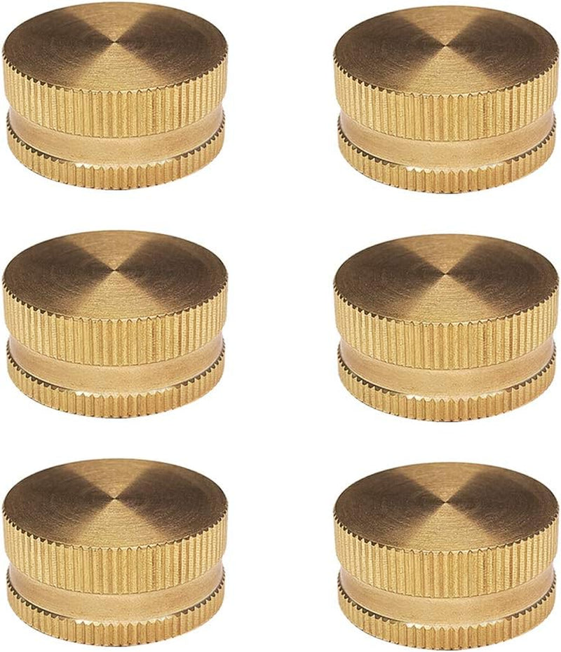 Garden Hose Cap with Washer Brass Hose End Garden Hose Connector Brass Caps 3/4" NH 6Pcs Garden Hose Female Fitting Caps