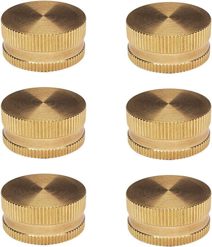 Garden Hose Cap with Washer Brass Hose End Garden Hose Connector Brass Caps 3/4" NH 6Pcs Garden Hose Female Fitting Caps