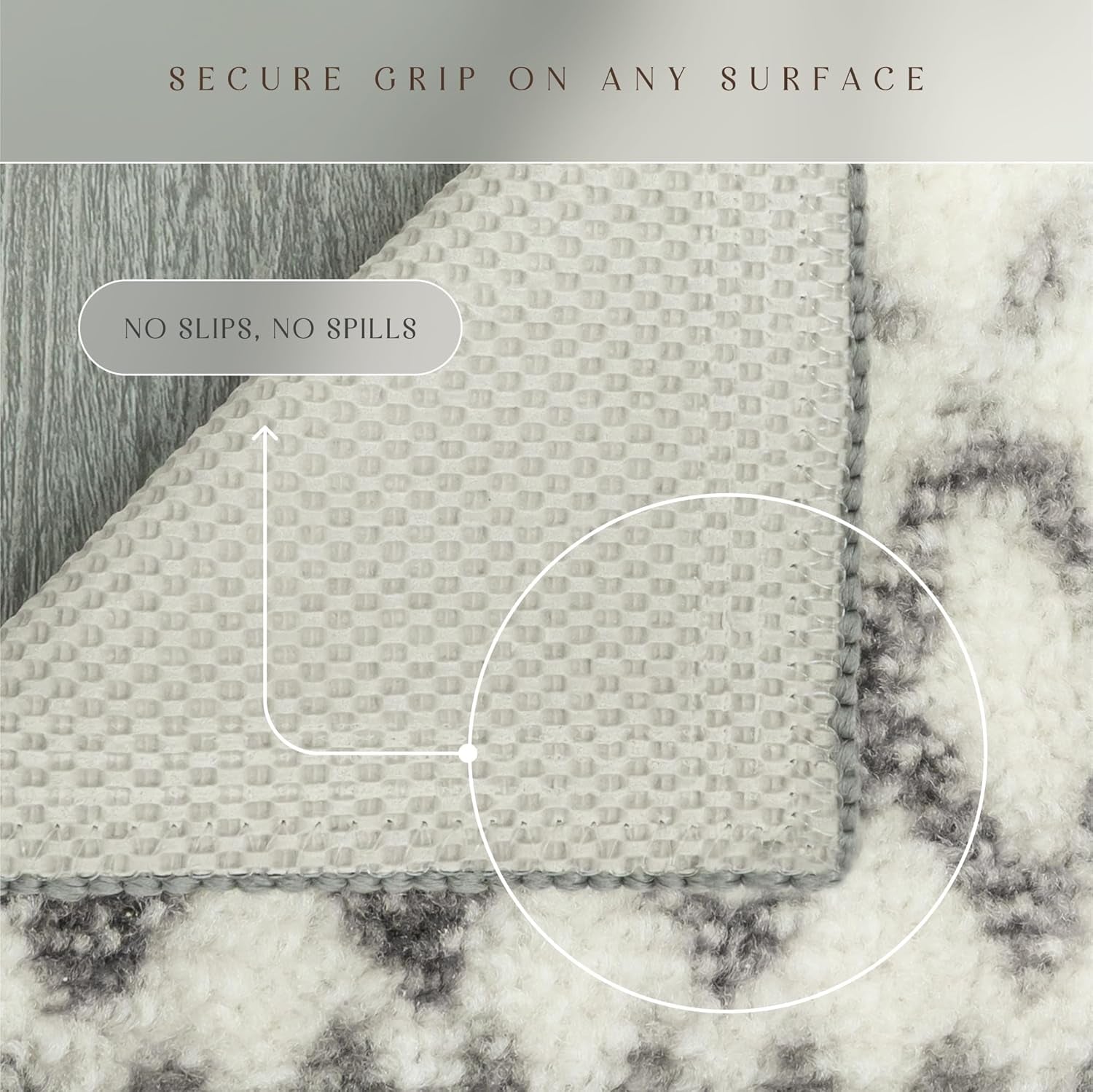 Abstract Diamond Modern Distressed Non Slip Runner Rug for Hallway Entry Way Floor Carpet [Made in USA], 2'6 X 10, Neutral