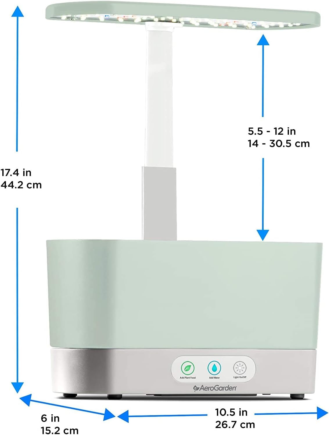 Harvest Indoor Garden Hydroponic System with LED Grow Light and Herb Kit, Holds up to 6 Pods, Sage