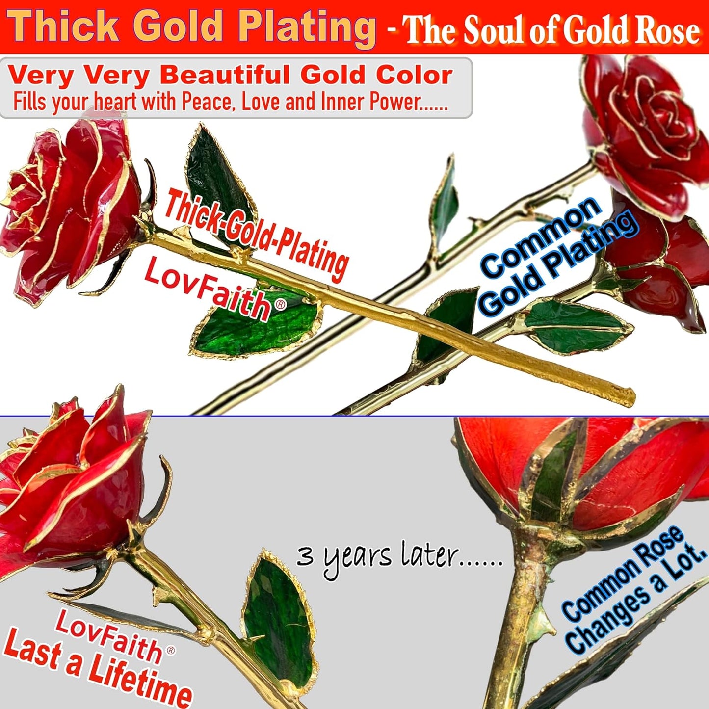 Valentine Gift Real Rose Dipped 24K Gold with Crystal Stand, Best Anniversary Rose Gift for Her Wife Mother Birthday Christmas (C21. Teal Blue -Thick Gold Blooming)