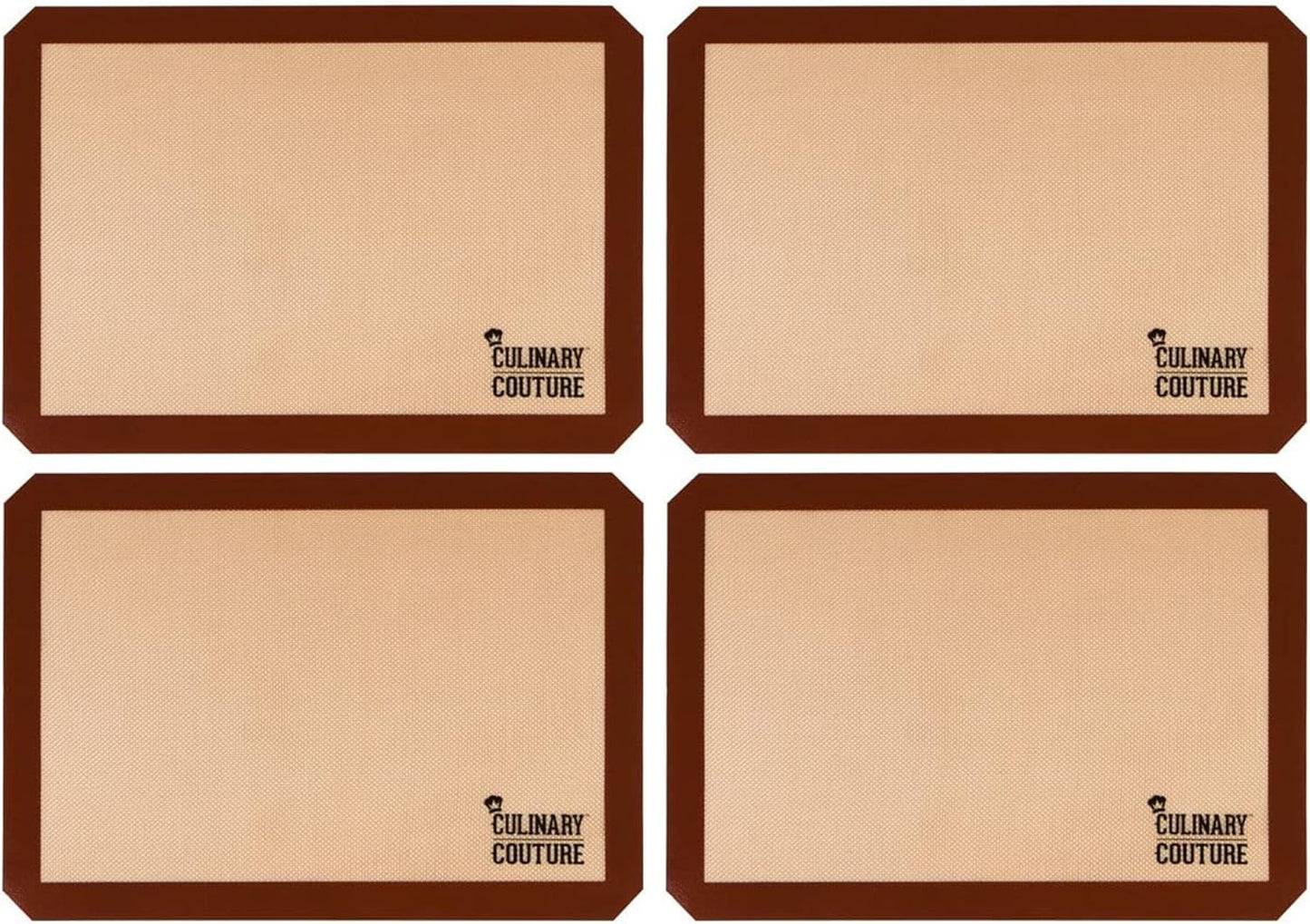 Non-Stick Silicone Baking Mat Set, Includes 4 Half Sheet Silicone Oven Mats, Silicone Baking Sheet for Breads and Pastries, Silicone Baking Mats Cookie Sheets