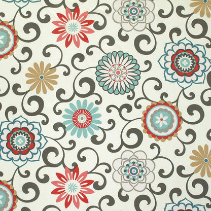 Bright Floral Indoor/Outdoor Throw Pillows, 2 Count, Lumbar - 11.5" X 18.5", Blue/Brown Pom Pom Play