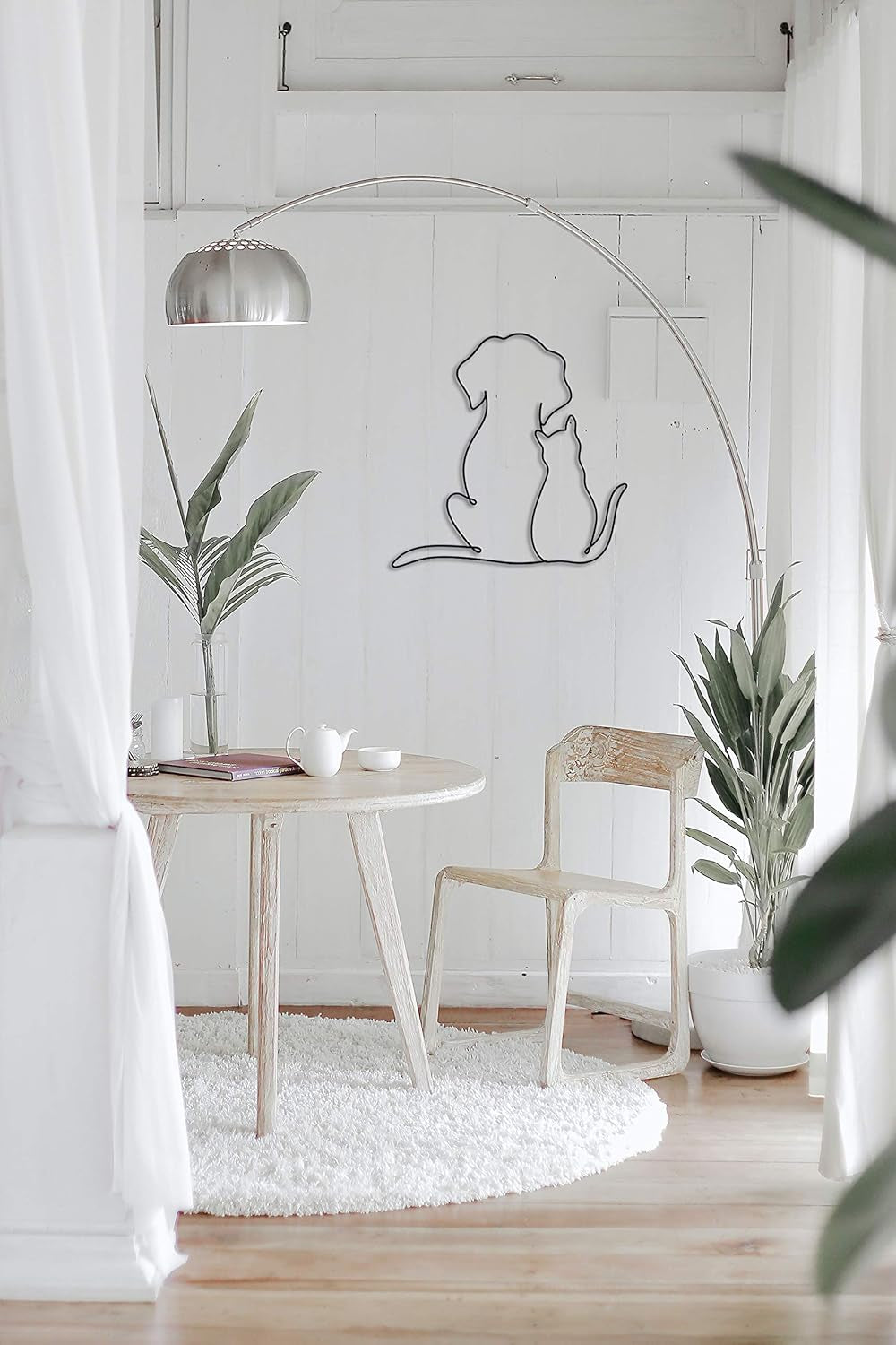 Metal Dog Wall Decor | Dog & Living Room Wall Art | Minimalist Room Decor (Sleeping Labrador) (Love)