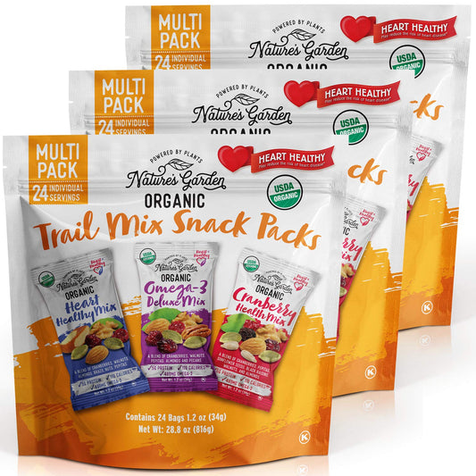 Organic Trail Mix Snack, Multi Pack 28.8 Oz - 24 Individual Servings (Pack of 3)