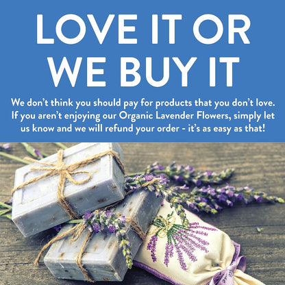 Organic Dried Lavender Flowers, Extra Grade Dried Buds, Imported from France for Culinary or Sachet Bags, 4Oz, Packaging May Vary (Pack of 1)