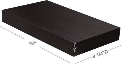 Floating Shelves for Wall, Bathroom Wall Mount Shelves, Wood Modern Display Shelves, Book Shelves,For Bedroom,Living Room and Kitchen (Espresso) (15 4/5" X 9 1/4" X 2")