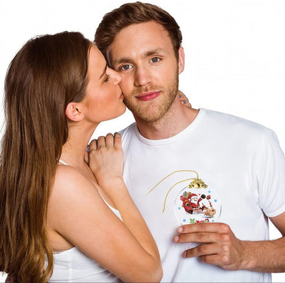 Christmas Ornaments 2021 Santa Claus Christmas Tree Crystal Glass Pendant Present Keepsake Ceremony for Family Friends Christmas Novelty Souvenir