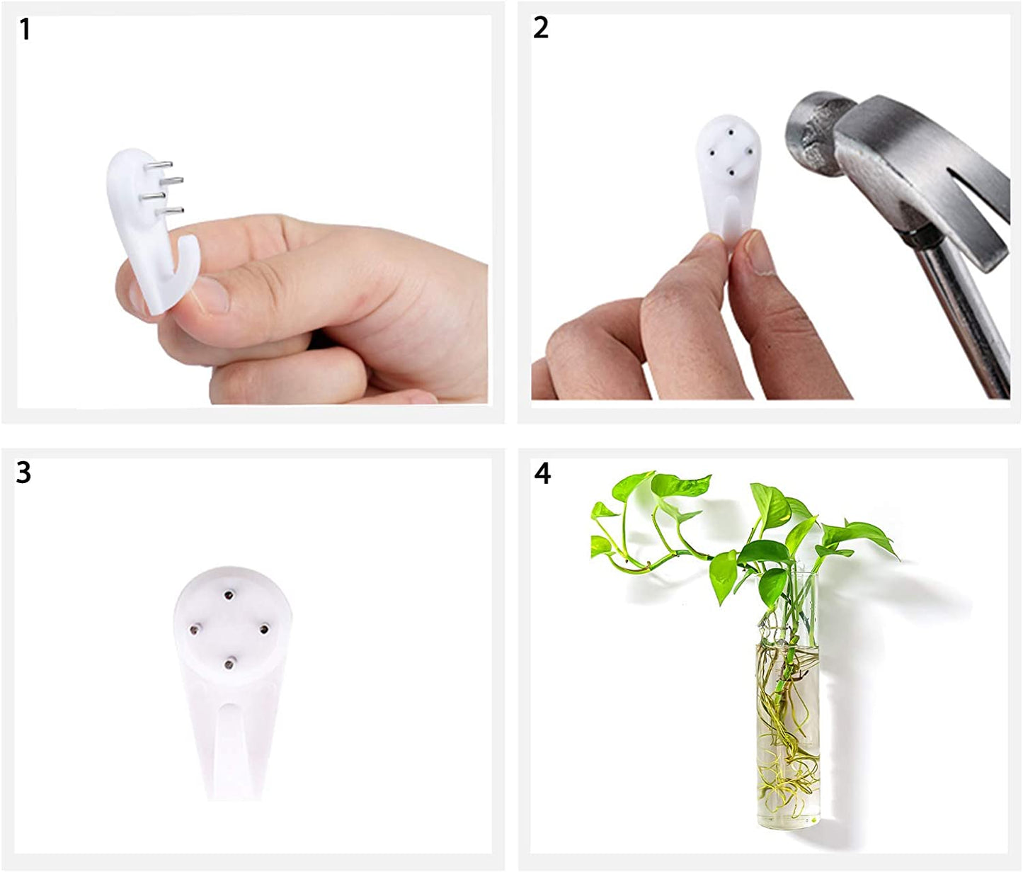 Wall-Mounted Plant Terrarium Propagation Station - 4 Cylinder Hanging Glass Tubes Planter for Hydroponic Plants, Indoor Wall Vases & Decorative Plant Holder Bathroom Office Living Room Decor