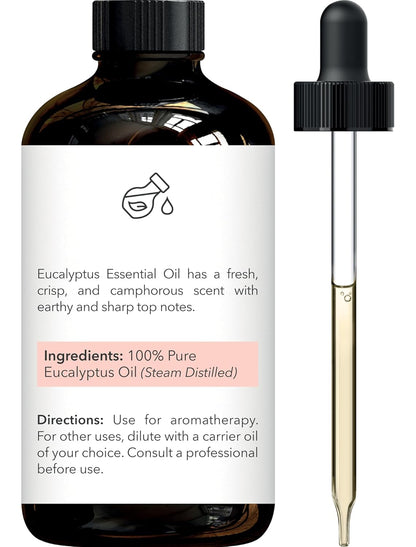 Eucalyptus Essential Oil - Huge 3.99 Fl Oz - 100% Pure and Natural - Premium Grade with Dropper - for Aromatherapy and Diffuser