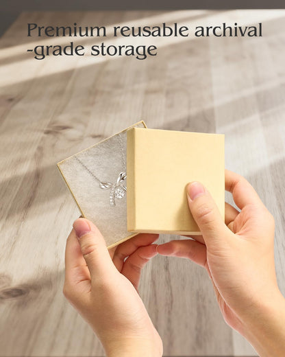 Jewelry Gift Boxes, 3.5X3.5X1 Inch 20 Pcs Matte Small Gift Box with Lids, Small Cardboard Jewelry Boxes with Cotton Filled and Lids, Jewelrybox Bulk for Festive Day Brown