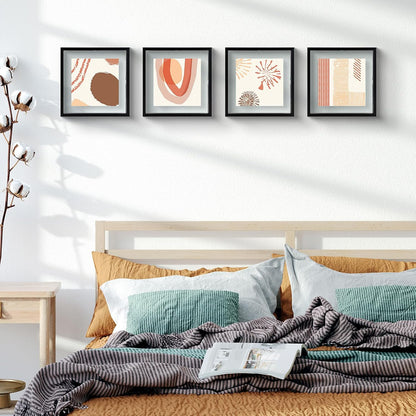 , Floating Picture Frame 8X8 - Black Aluminum Metal Photo Frame - Real Glass of Front - for Wall Mount Displays