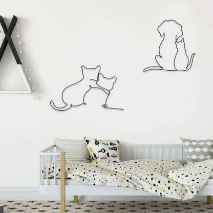 Metal Dog Wall Decor | Dog & Living Room Wall Art | Minimalist Room Decor (Sleeping Labrador) (Love)