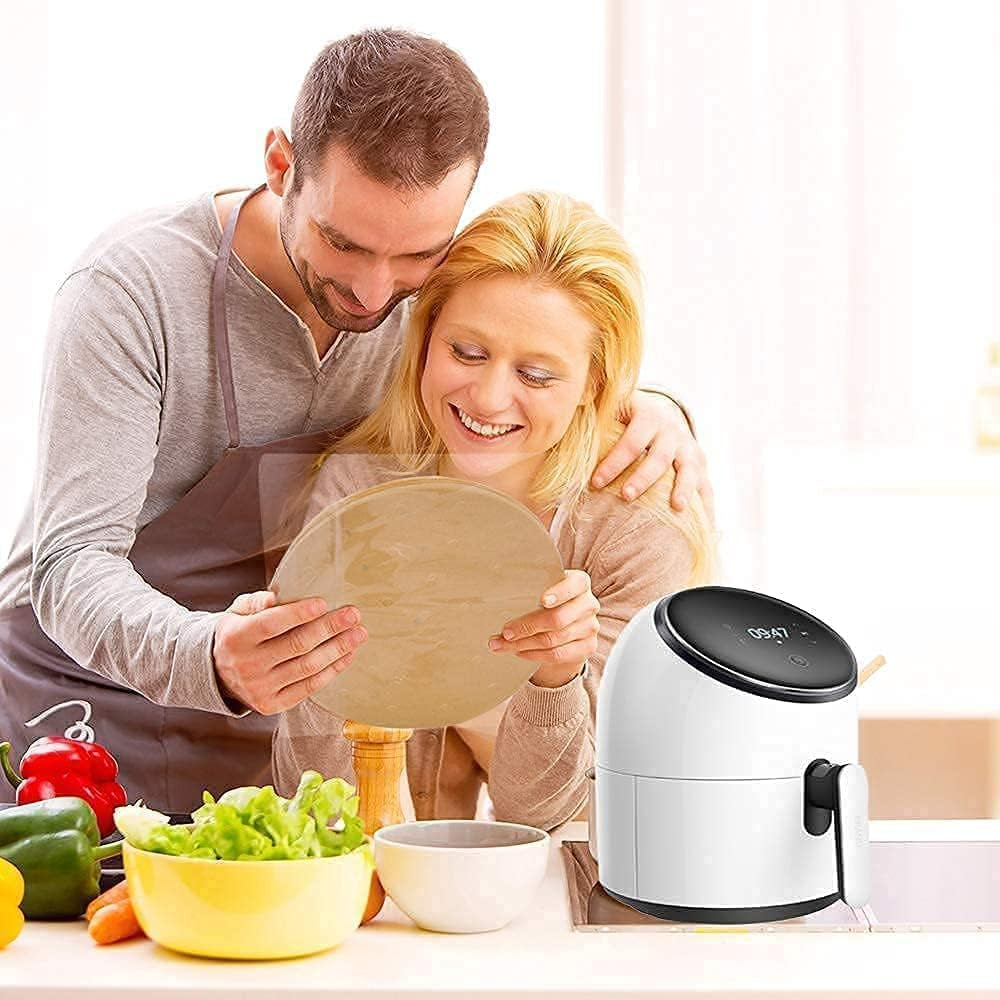 7 Inch Air Fryer Liners, 100Pcs Perforated Parchment Paper Compatible with Philips, Cozyna, Secura, Nuwave Brio, Chefman, Gowise USA, COSORI and More 3.4~3.7Qt Air Fryers