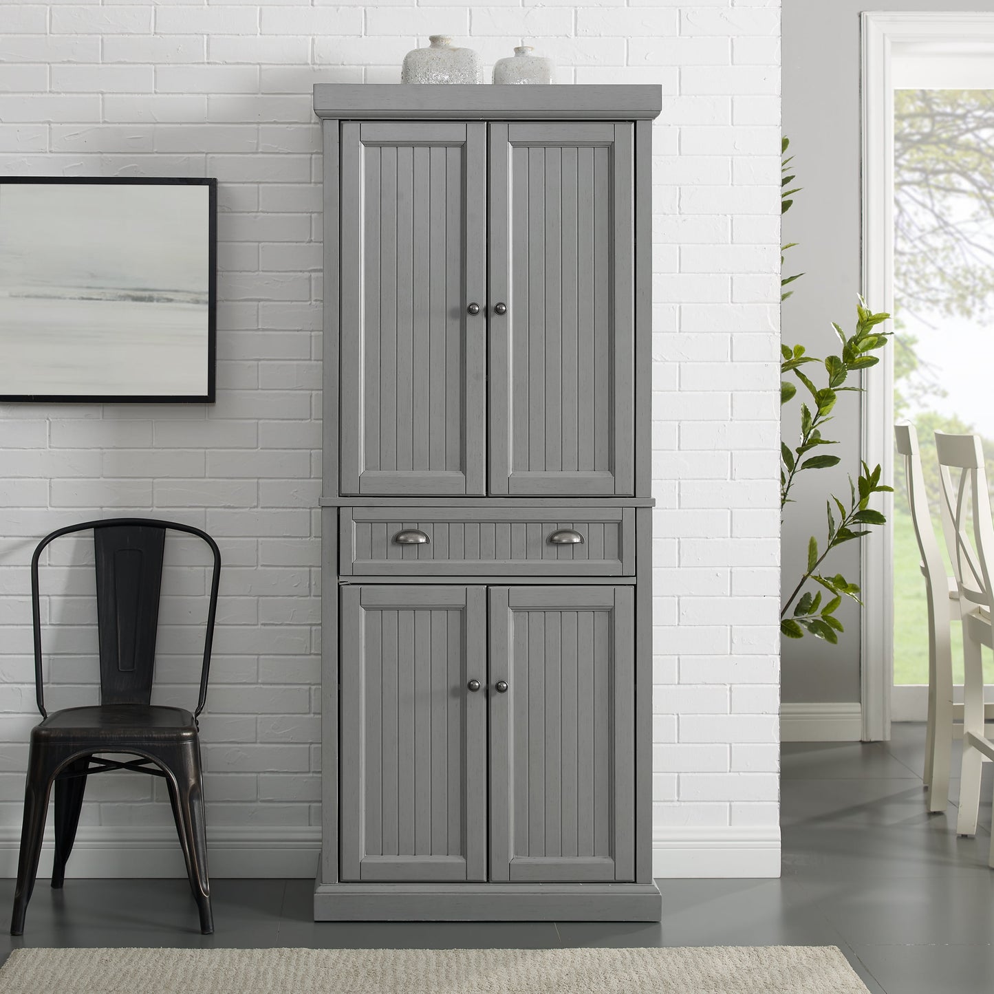 Furniture Seaside Pantry in Distressed Gray