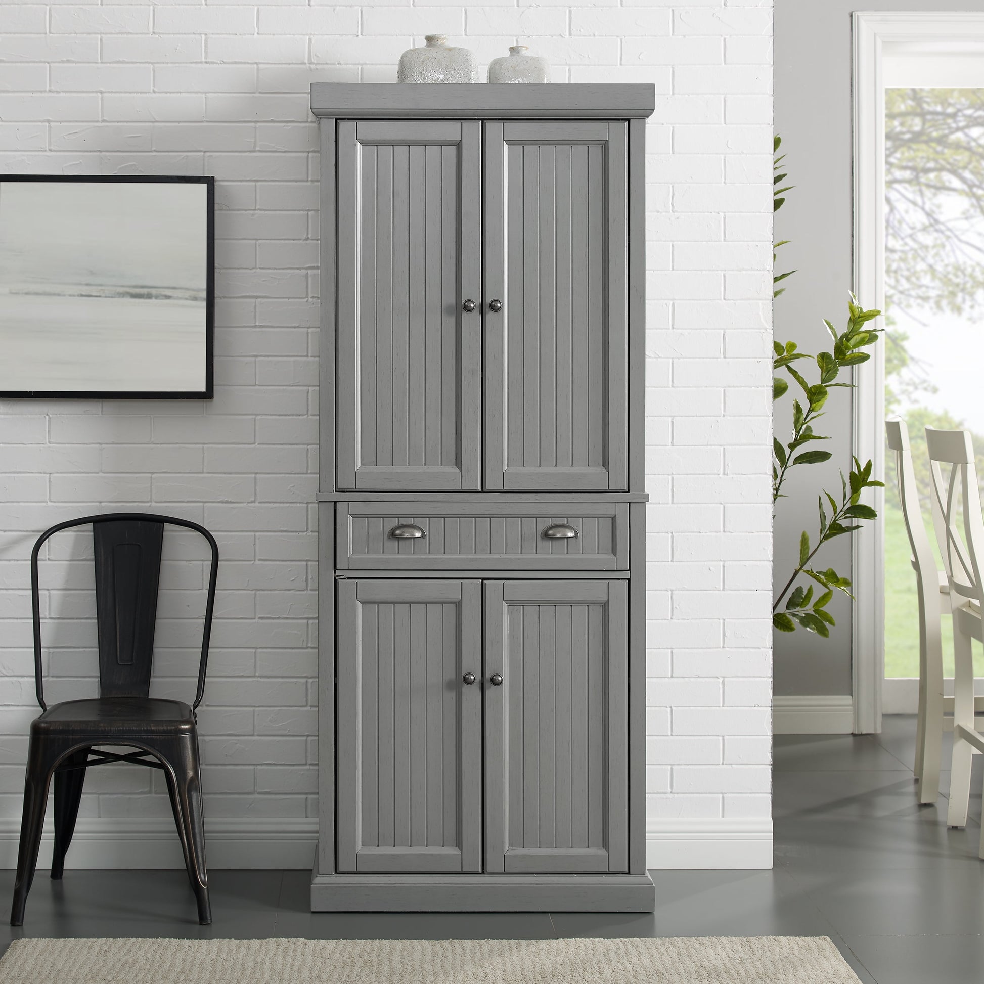 Furniture Seaside Pantry in Distressed Gray